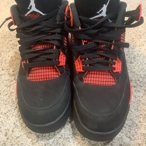 Jordan Men's Black and Red Mesh Sneakers